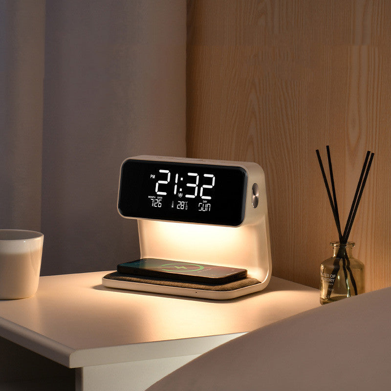 Creative 3 In 1 Bedside Lamp Wireless Charging LCD Screen Alarm Clock  Wireless Phone Charger - Universo Shop