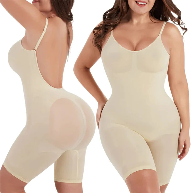 Women Tummy Control Bodysuit Full Coverage Shapewear Thigh Slim Body Suit Low - Universo Shop