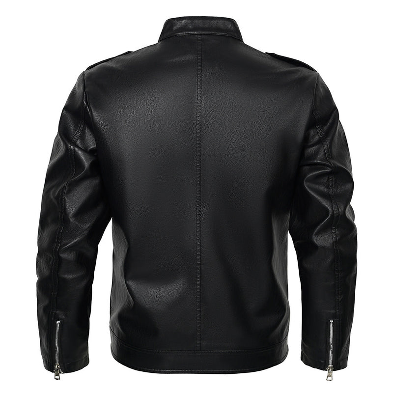 Stand Collar Motorcycle Clothing Men's Jacket - Universo Shop