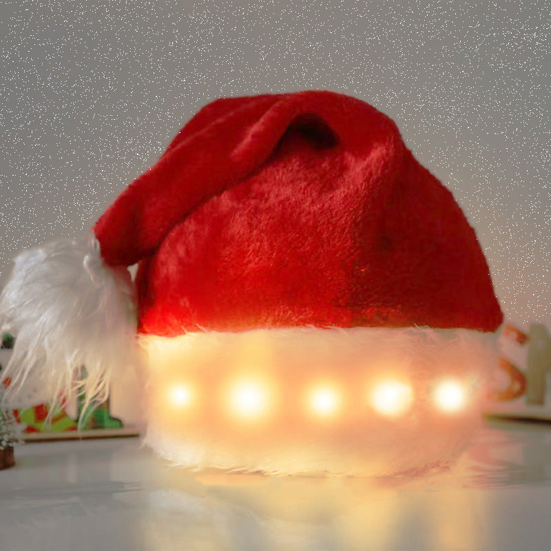 Christmas Hat LED Light Plush Children's Adult Christmas Decorations Christmas Supplies Luminous Santa Hat Home Decoracion - Universo Shop