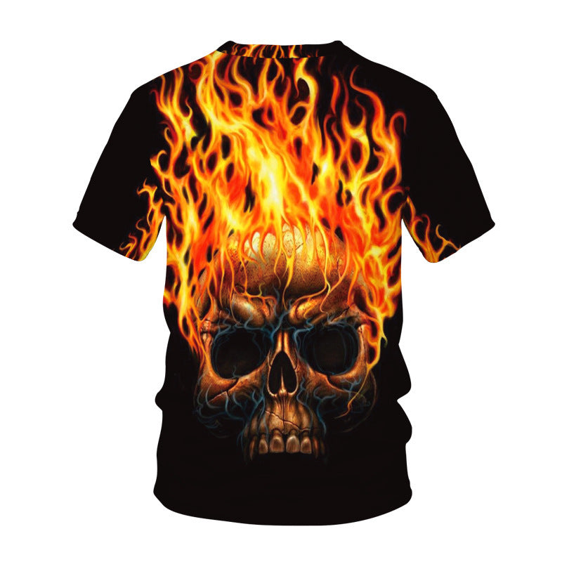 Factory Wholesale Foreign Trade Summer New 3D Digital Print Skeleton T Shirt Casual Short Sleeved Men's T Shirt - Universo Shop