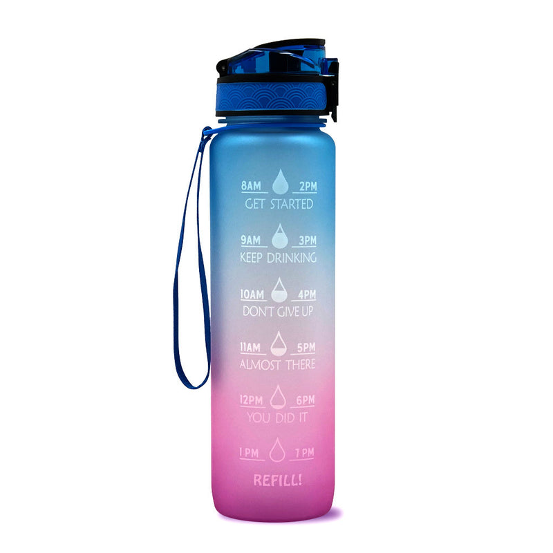 1L Tritan Water Bottle With Time Marker Bounce Cover Motivational Water Bottle Cycling Leakproof Cup For Sports Fitness Bottles - Universo Shop