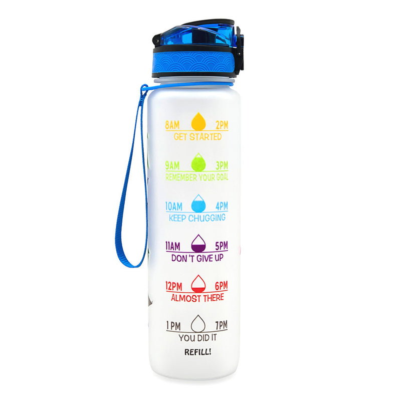 1L Tritan Water Bottle With Time Marker Bounce Cover Motivational Water Bottle Cycling Leakproof Cup For Sports Fitness Bottles - Universo Shop