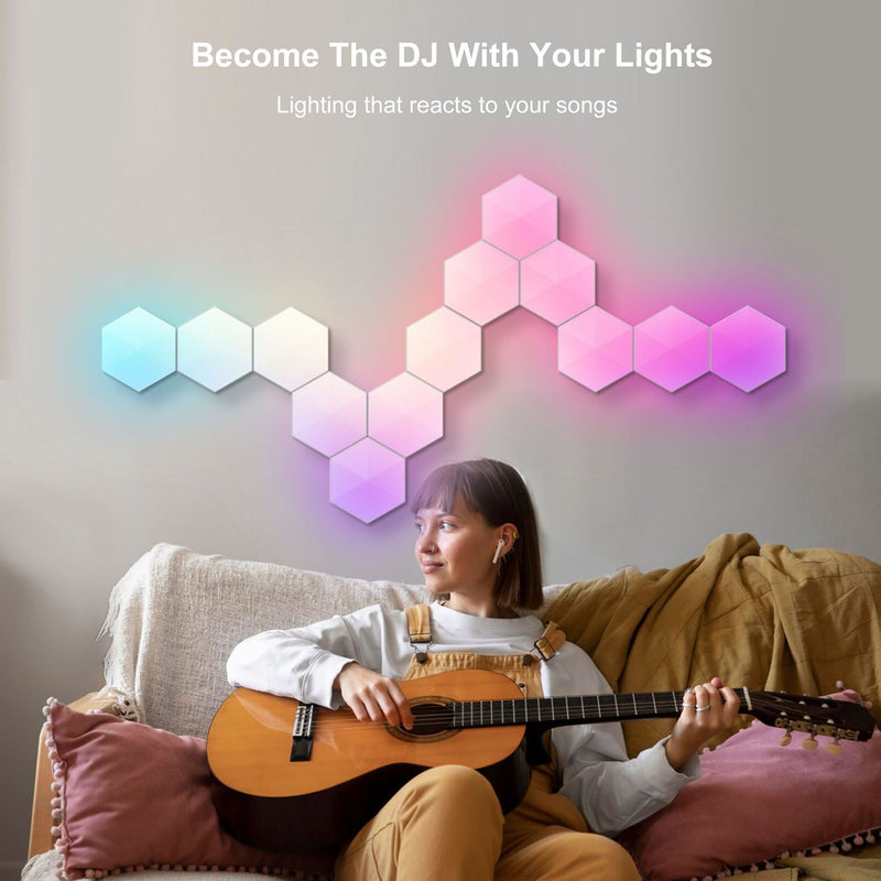 Graffiti Hexagonal Quantum Lamp Bedside Lamp Wall Lamp E-sports Ambience Light Smart Honeycomb Lamp - Universo Shop