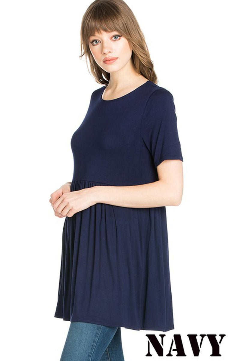 Short Sleeve Empire Waist Tunic - Universo Shop