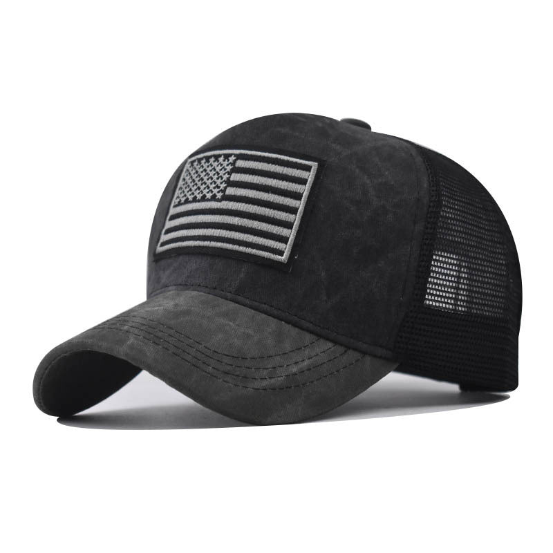 Men's Washed Distressed Breathable Embroidered Hat - Universo Shop