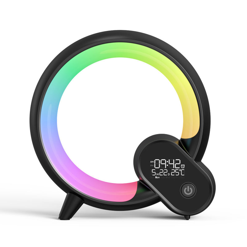 Creative Q Light Analog Sunrise Digital Display Alarm Clock Bluetooth Audio Intelligent Wake-up Q Colorful Atmosphere Light - Universo Shop