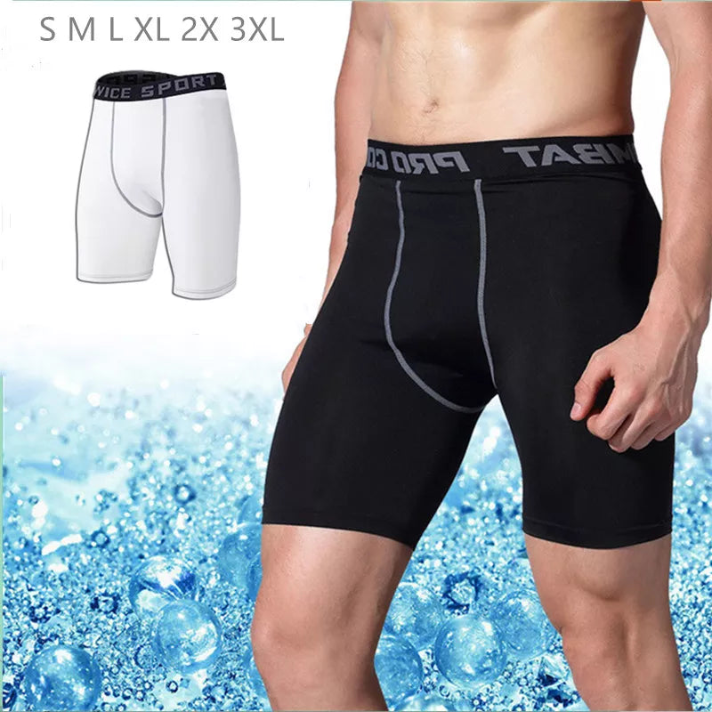 Men Sports Gym Compression Under Base Layer Shorts Tights Half Athletic Mens - Universo Shop