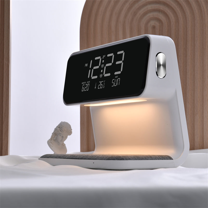 Creative 3 In 1 Bedside Lamp Wireless Charging LCD Screen Alarm Clock  Wireless Phone Charger - Universo Shop