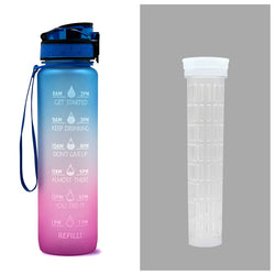 1L Tritan Water Bottle With Time Marker Bounce Cover Motivational Water Bottle Cycling Leakproof Cup For Sports Fitness Bottles - Universo Shop