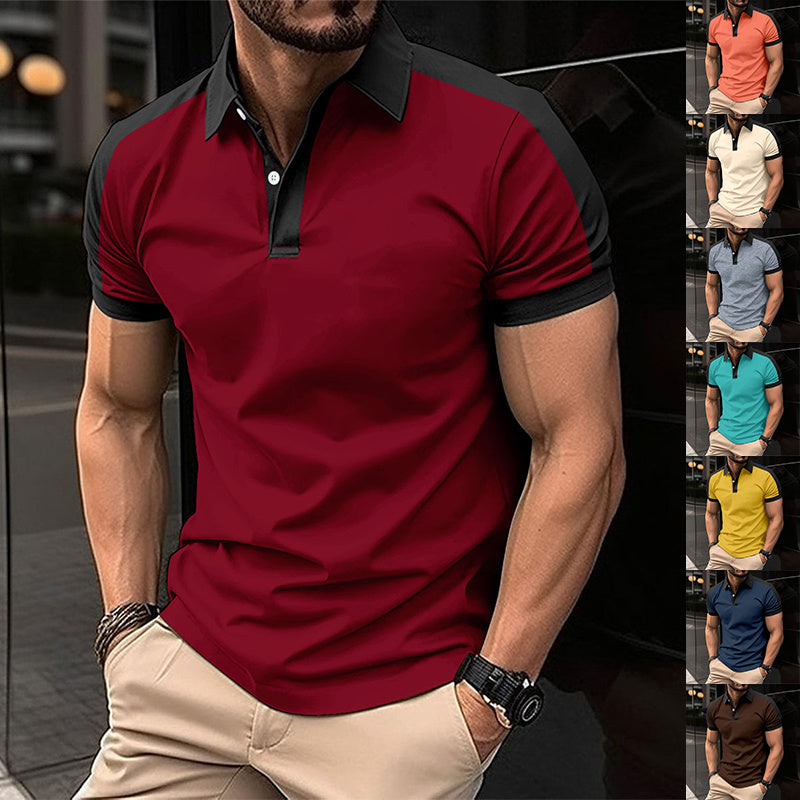 Men's Short Sleeve Business Shirt Summer Casual Polo Shirts