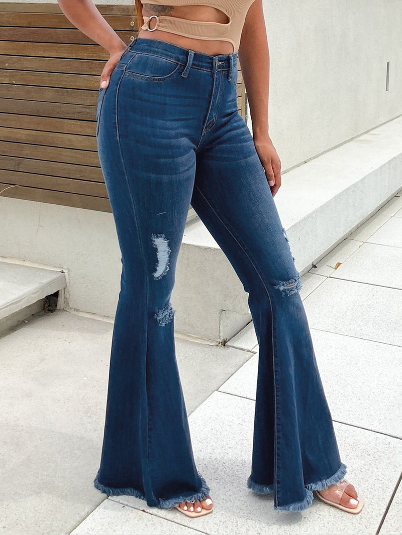 Autumn And Winter New Ladies Mid Waist Slim Jeans - Universo Shop