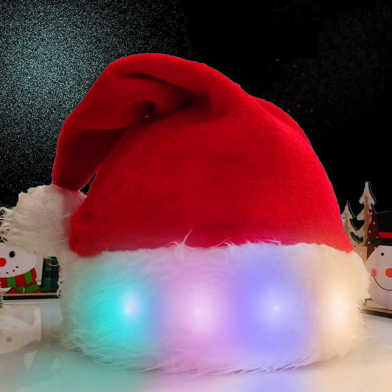 Christmas Hat LED Light Plush Children's Adult Christmas Decorations Christmas Supplies Luminous Santa Hat Home Decoracion - Universo Shop