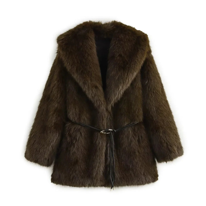 Women's Street Fashion Faux Fur Warm Coat - Universo Shop