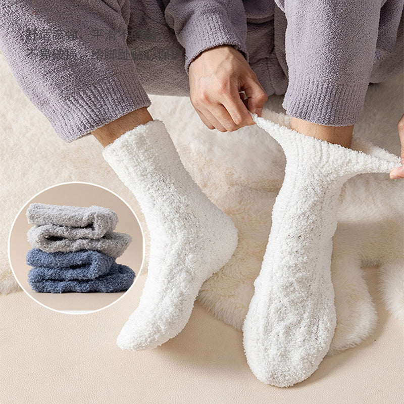 Winter Warm Fuzzy Coral Fleece Socks Women Men Velvet Thickened Home Sleepping Floor Socks - Universo Shop