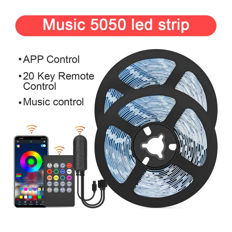 LED Strip Light, RGB 5050 Lights Music Sync Color Changing - Universo Shop