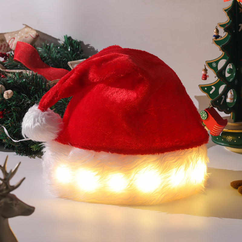 Christmas Hat LED Light Plush Children's Adult Christmas Decorations Christmas Supplies Luminous Santa Hat Home Decoracion - Universo Shop