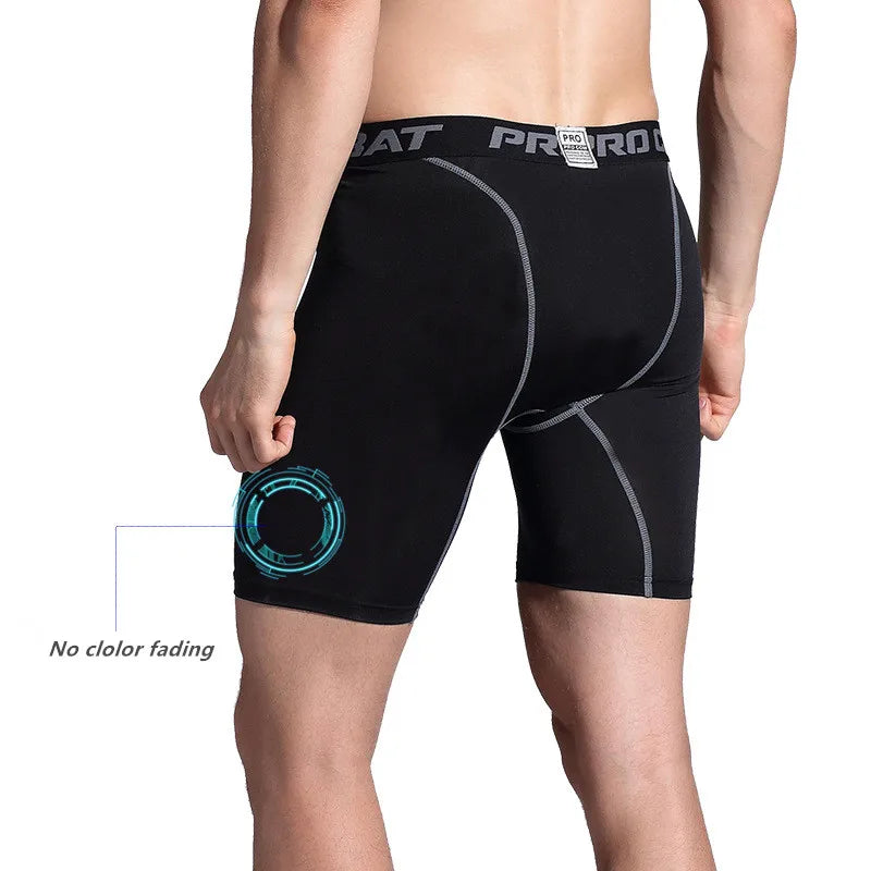 Men Sports Gym Compression Under Base Layer Shorts Tights Half Athletic Mens - Universo Shop