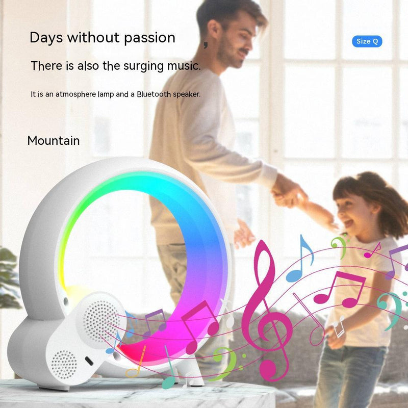 Creative Q Light Analog Sunrise Digital Display Alarm Clock Bluetooth Audio Intelligent Wake-up Q Colorful Atmosphere Light - Universo Shop