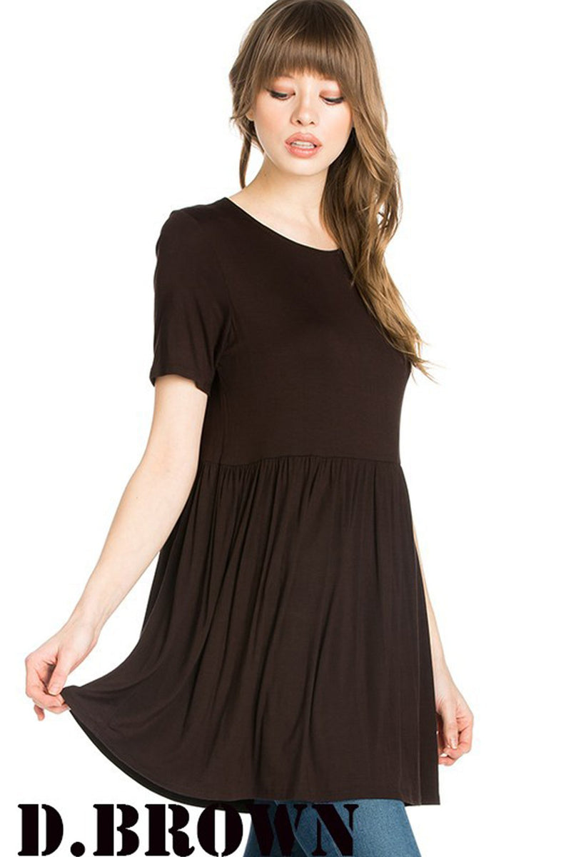 Short Sleeve Empire Waist Tunic - Universo Shop