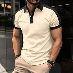 Men's Short Sleeve Business Shirt Summer Casual Polo Shirts