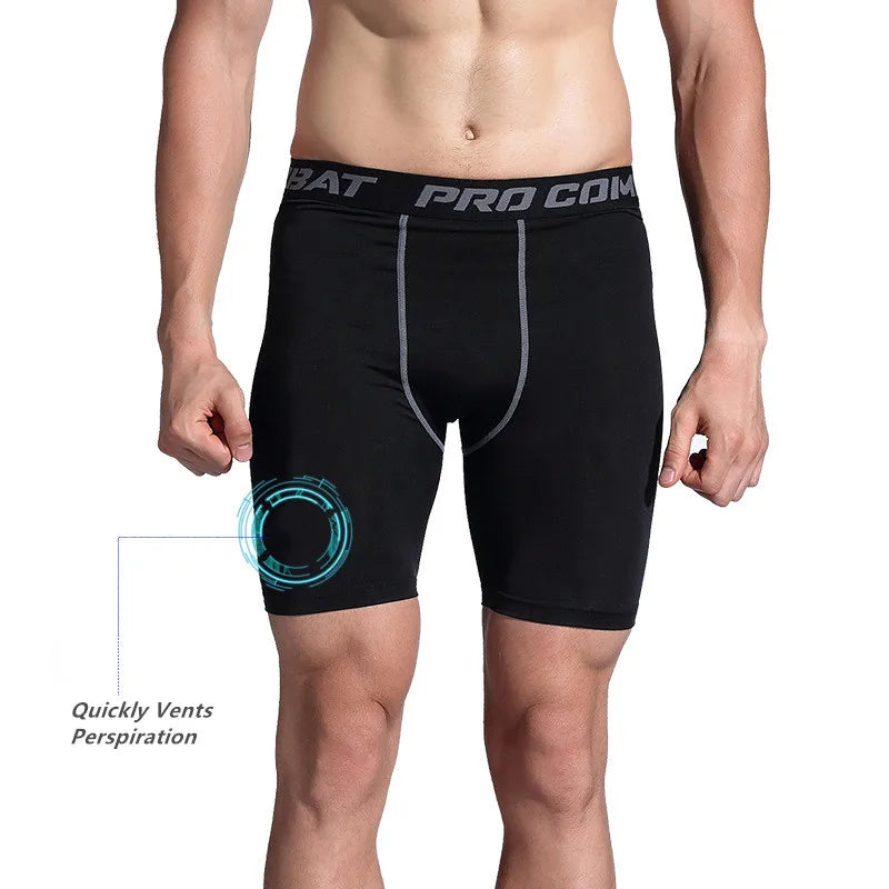 Men Sports Gym Compression Under Base Layer Shorts Tights Half Athletic Mens - Universo Shop