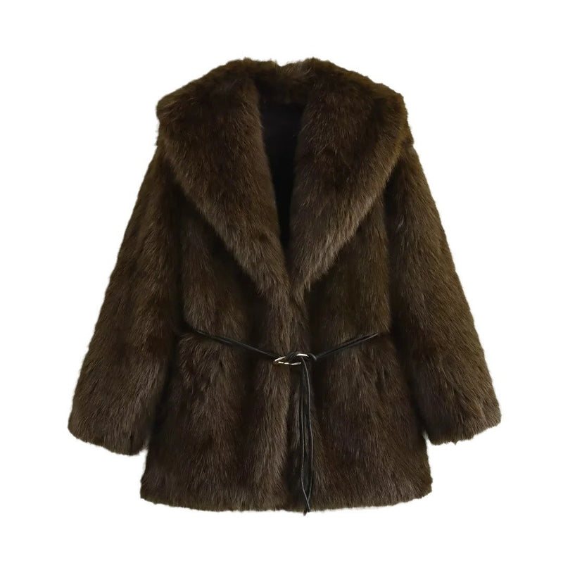 Women's Street Fashion Faux Fur Warm Coat - Universo Shop