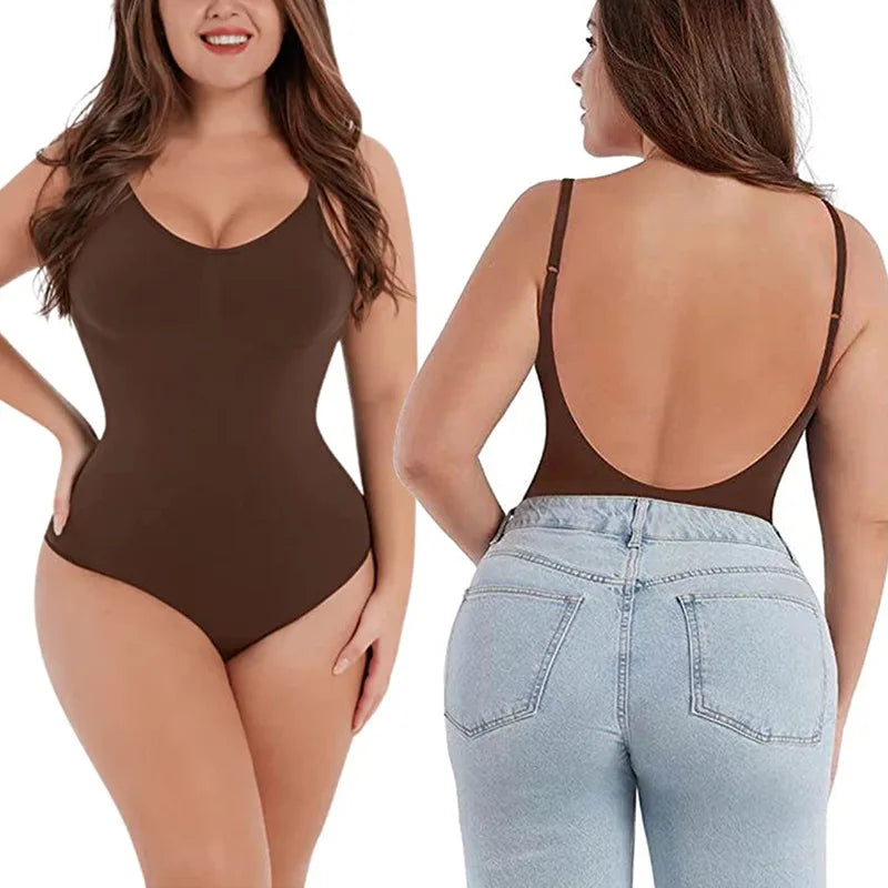 Women Tummy Control Bodysuit Full Coverage Shapewear Thigh Slim Body Suit Low - Universo Shop