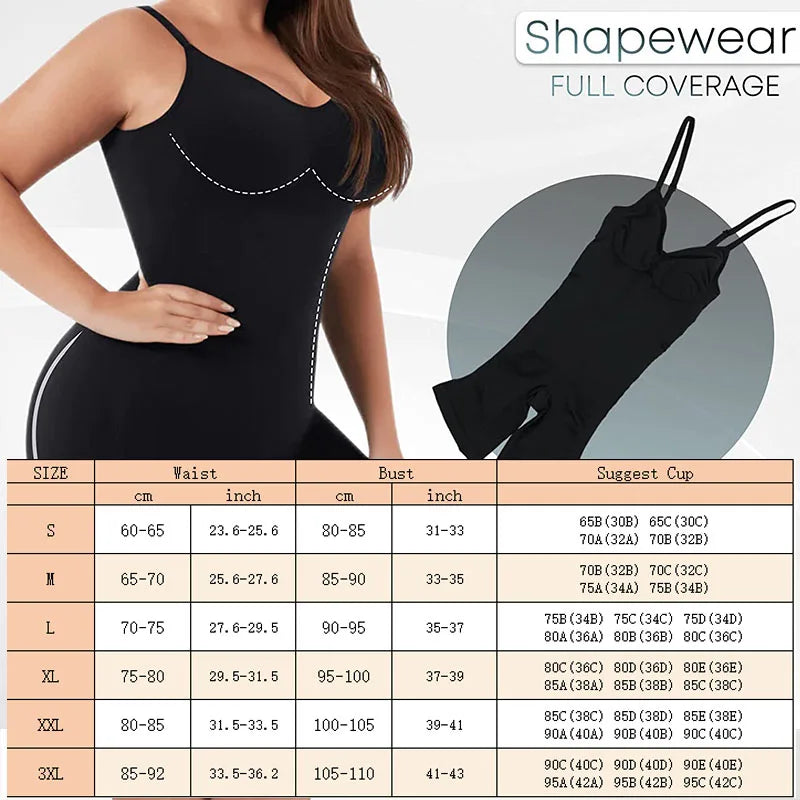 Women Tummy Control Bodysuit Full Coverage Shapewear Thigh Slim Body Suit Low - Universo Shop