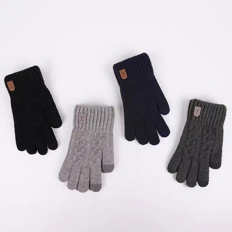 Driving And Riding Cold-proof Woolen Knitted Gloves Man - Universo Shop