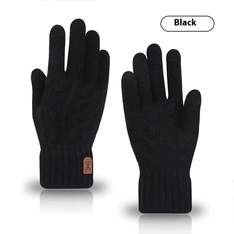 Driving And Riding Cold-proof Woolen Knitted Gloves Man - Universo Shop